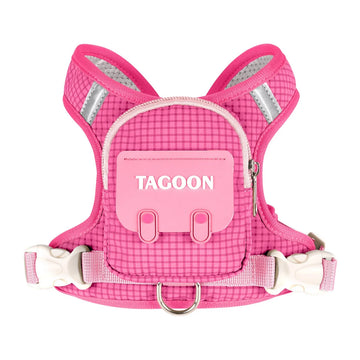 Adjustable Dog Backpack Harness – Cute Plaid Pet Carrier Vest for Small and Medium Dogs