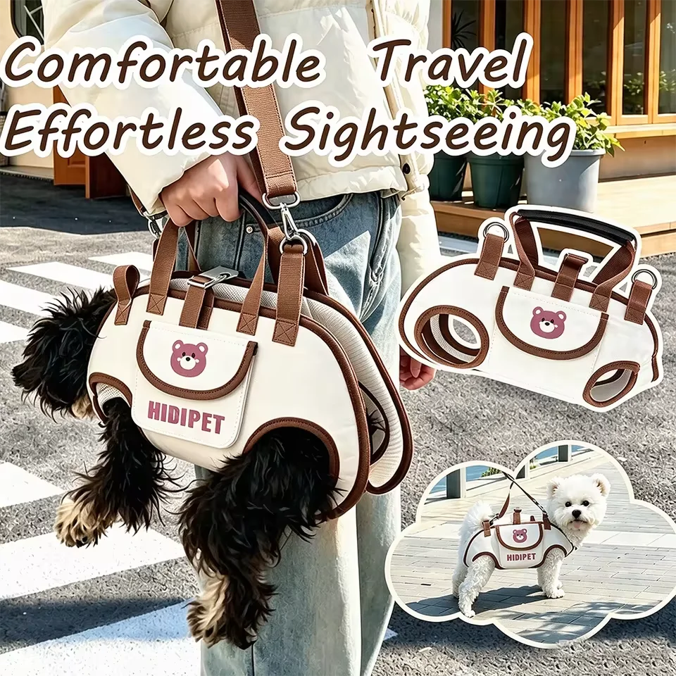 3-in-1 Pet Carrier Bag for Small Dogs and Cats Breathable Crossbody Travel Bag with Leash